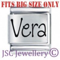 Vera Etched Name Charm - Fits BIG size 13mm