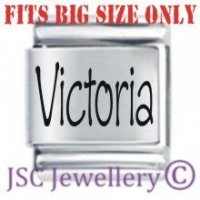 Victoria Etched Name Charm - Fits BIG size 13mm