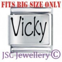 Vicky Etched Name Charm - Fits BIG size 13mm