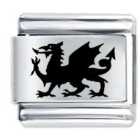 Welsh Dragon ETCHED Italian Charm