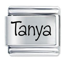 Tanya Etched Name Italian Charm