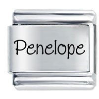 Penelope Etched name Italian Charm