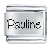 Pauline Etched name Italian Charm