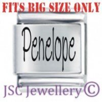 Penelope Etched Name Charm - Fits BIG size 13mm
