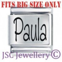 Paula Etched Name Charm - Fits BIG size 13mm