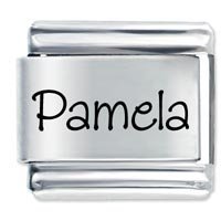 Pamela Etched name Italian Charm