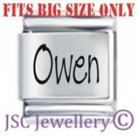 Owen Etched Name Charm - Fits BIG size 13mm