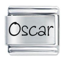 Oscar Etched name Italian Charm