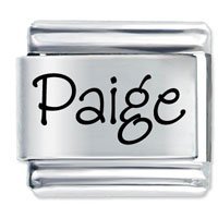 Paige Etched Name Italian Charm