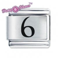 Number Six ETCHED Italian Charm