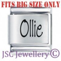 Ollie Etched Name Charm - Fits BIG size 13mm
