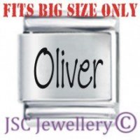 Oliver Etched Name Charm - Fits BIG size 13mm