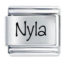 Nyla Etched name Italian Charm