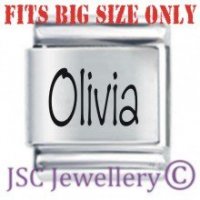 Olivia Etched Name Charm - Fits BIG size 13mm