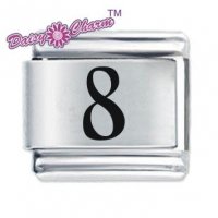 Number Eight ETCHED Italian Charm