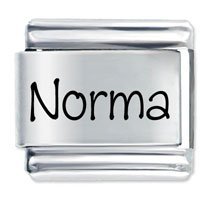 Norma Etched name Italian Charm
