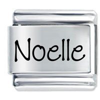 Noelle Etched name Italian Charm