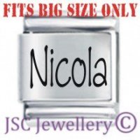 Nicola Etched Name Charm - Fits BIG size 13mm