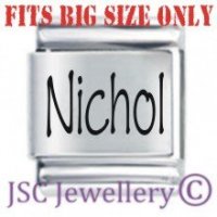 Nichol Etched Name Charm - Fits BIG size 13mm