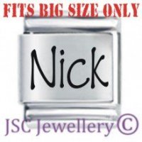Nick Etched Name Charm - Fits BIG size 13mm