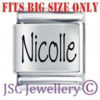 Nicolle Etched Name Charm - Fits BIG size 13mm