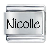 Nicolle Etched Name Italian Charm