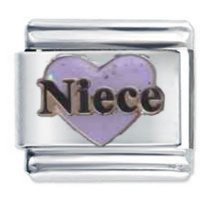 Niece Heart Lilac Italian Charm