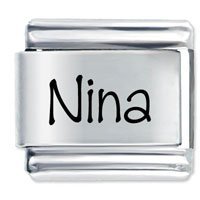 Nina Etched Name Italian Charm