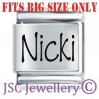 Nicki Etched Name Charm - Fits BIG size 13mm