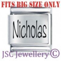 Nicholas Etched Name Charm - Fits BIG size 13mm
