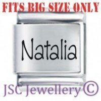 Natalia Etched Name Charm - Fits BIG size 13mm
