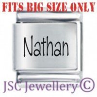 Nathan Etched Name Charm - Fits BIG size 13mm