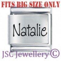 Natalie Etched Name Charm - Fits BIG size 13mm