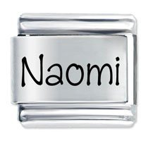 Naomi Etched name Italian Charm