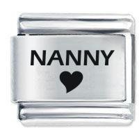 Nanny Heart ETCHED Italian Charm