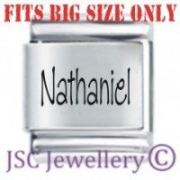 Nathaniel Etched Name Charm - Fits BIG size 13mm