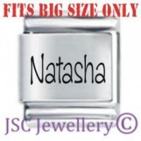 Natasha Etched Name Charm - Fits BIG size 13mm