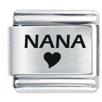 Nana Heart ETCHED Italian Charm