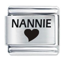 Nannie Heart ETCHED Italian Charm