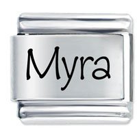 Myra Etched Name Italian Charm