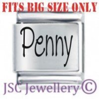 Penny Etched Name Charm - Fits BIG size 13mm