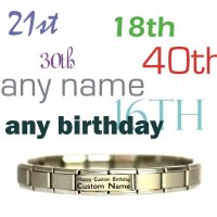Personalised Birthday Name Charm Bracelet.