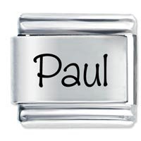 Paul Etched name Italian Charm