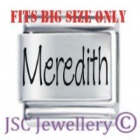 Meredith Etched Name Charm - Fits BIG size 13mm
