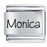 Monica Etched Name Italian Charm