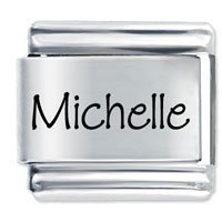 Michelle Etched Name Italian Charm