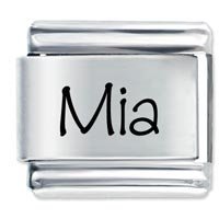 Mia Etched Name Italian Charm