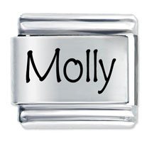 Molly Etched name Italian Charm