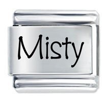 Misty Etched name Italian Charm