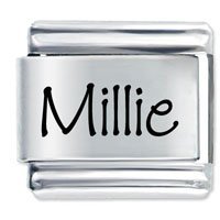 Millie Etched Name Italian Charm
